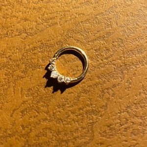 LETREM 14k Diamond Yellow Gold Clicker 5/16” 16g